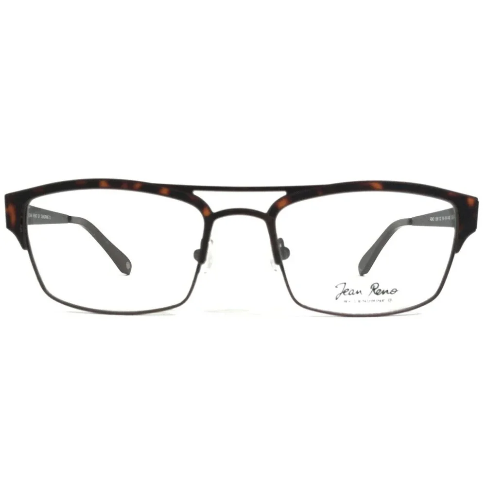 Jean Reno Eyeglasses Frames 1568 C2 Brown Tortoise Square Full Rim 54-19-140
